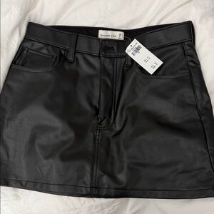 Abercrombie & Fitch Dark Faux Leather Skirt